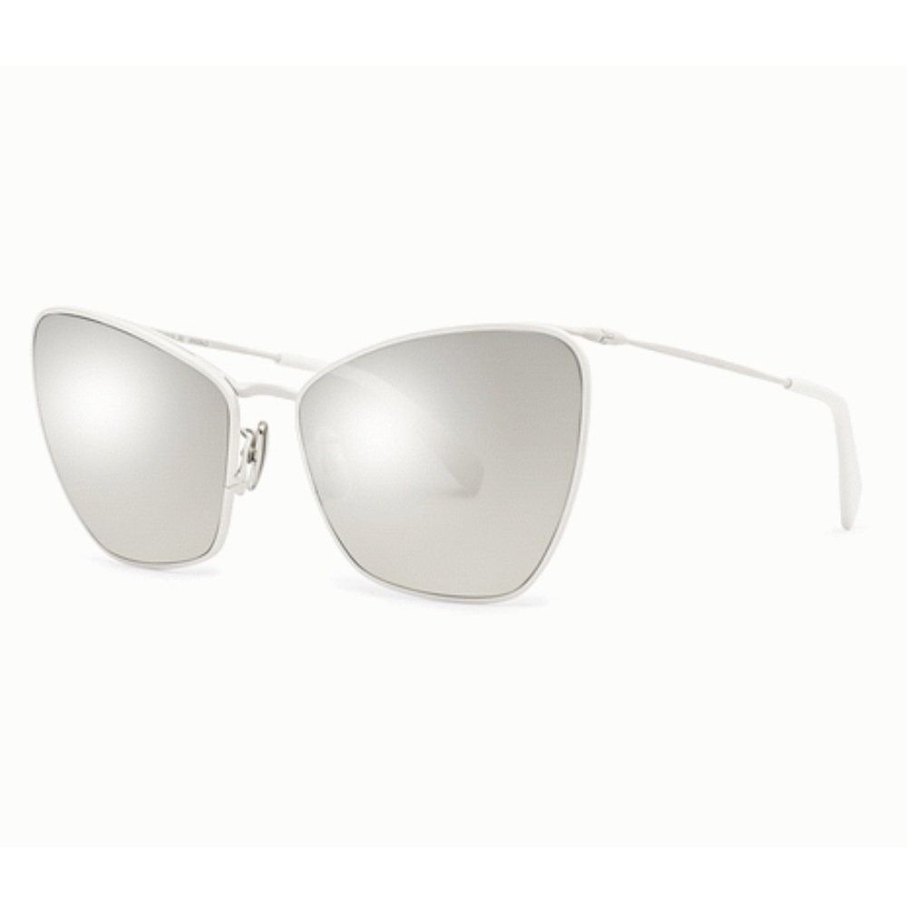 CELINE WHITE SILVER MIRRORED BUTTERFLY SUNGLASSES CL40069U